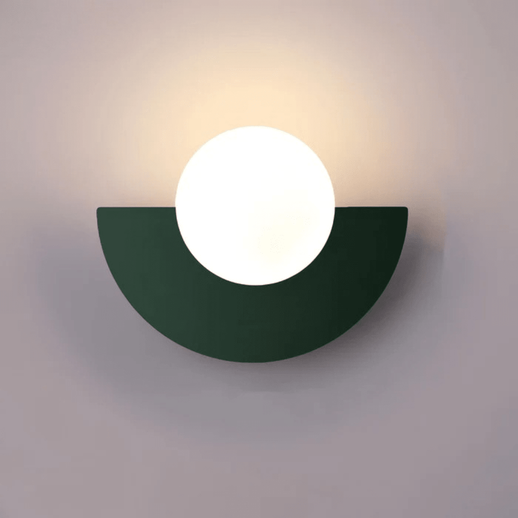 Glass Globe LED Wall Sconce With Iron Base For Modern Minimalist Rooms