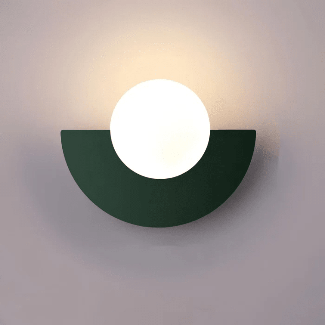 Glass Globe LED Wall Sconce With Iron Base For Modern Minimalist Rooms