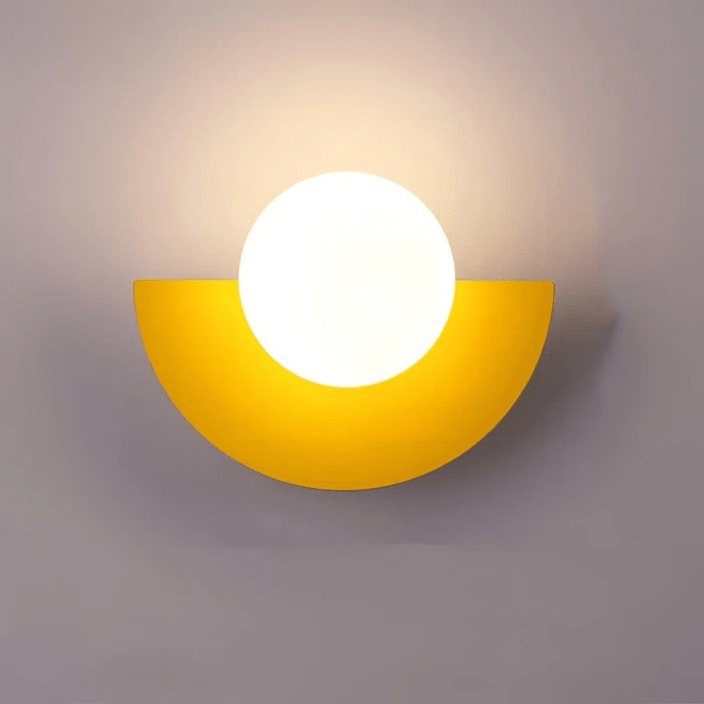 Glass Globe LED Wall Sconce With Iron Base For Modern Minimalist Rooms