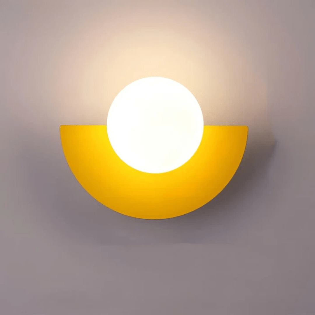 Glass Globe LED Wall Sconce With Iron Base For Modern Minimalist Rooms