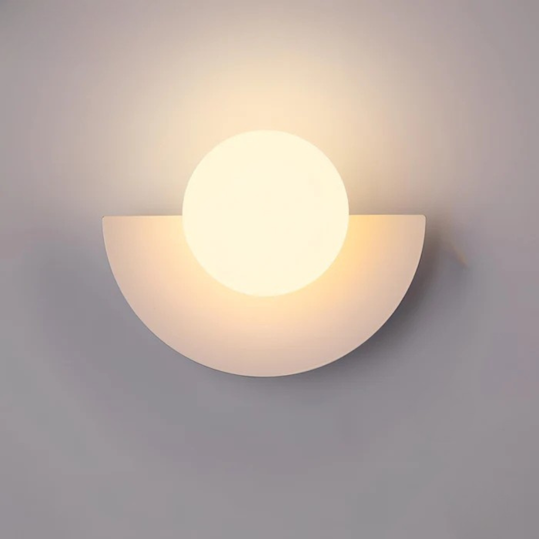 Glass Globe LED Wall Sconce With Iron Base For Modern Minimalist Rooms