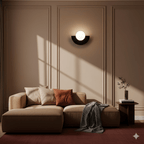 Glass Globe LED Wall Sconce With Iron Base For Modern Minimalist Rooms