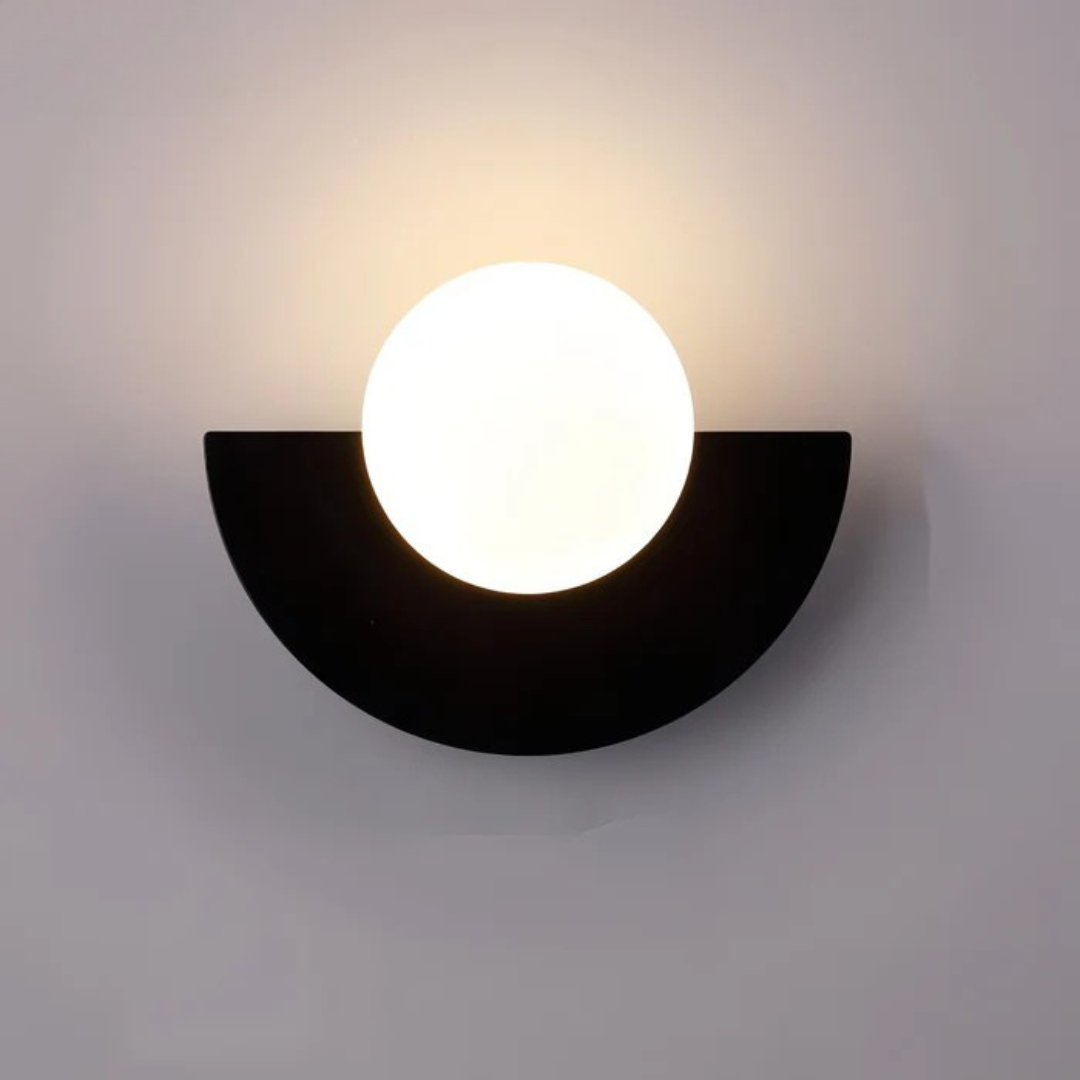 Glass Globe LED Wall Sconce With Iron Base For Modern Minimalist Rooms