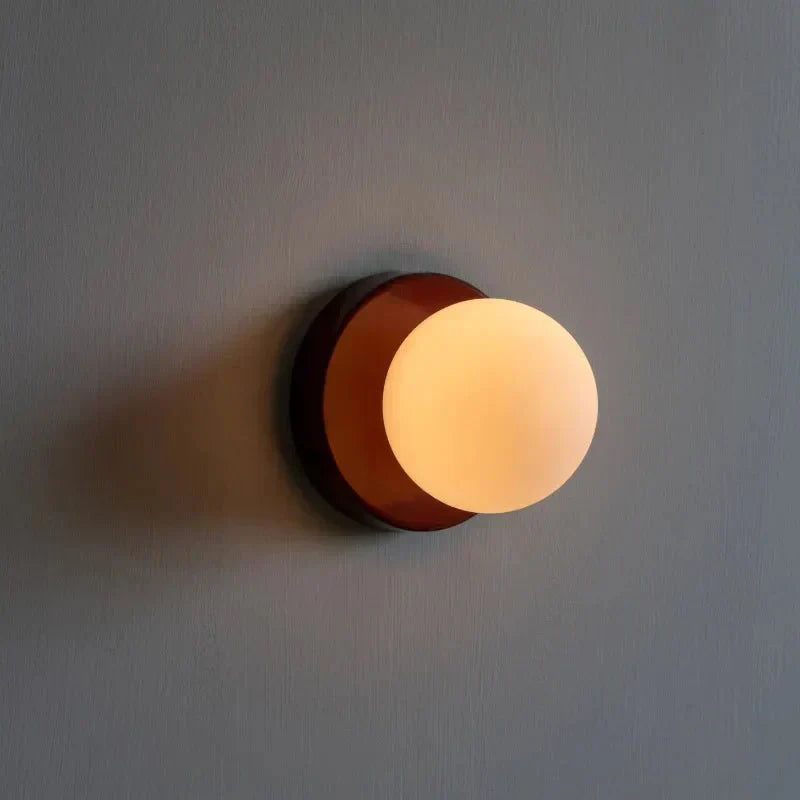 Nordic Glass Globe LED Wall Sconce With Sleek Metal Base