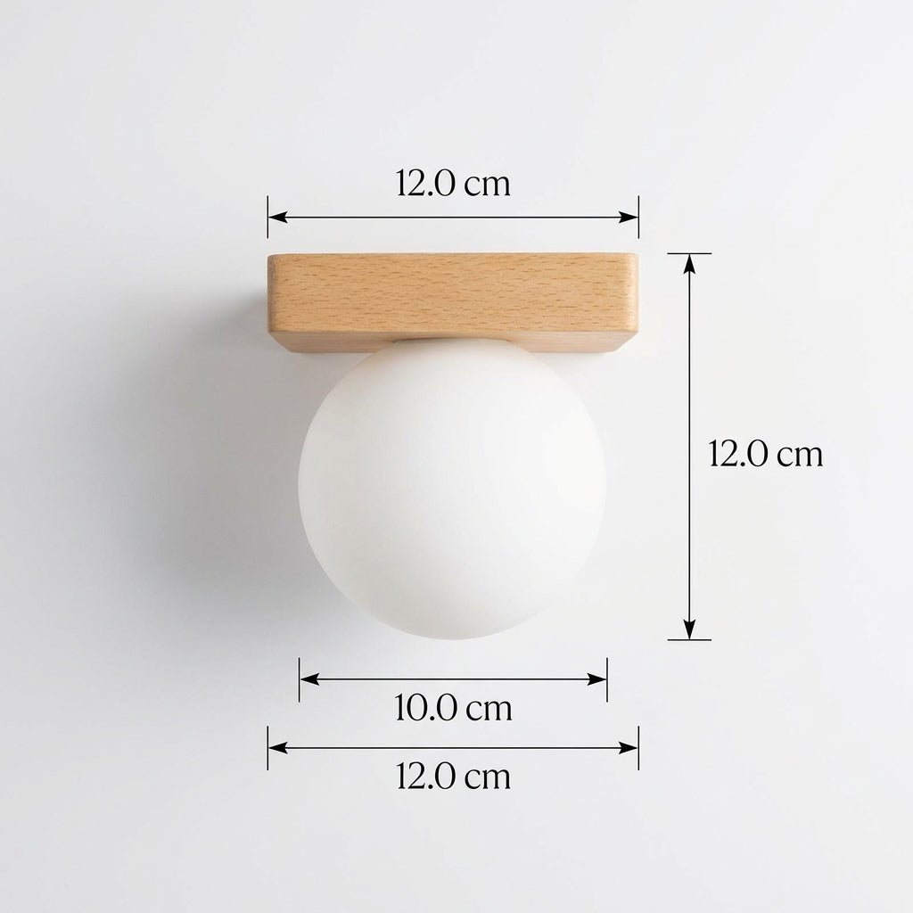 Nordic Glass Globe LED Wall Sconce With Sleek Metal Base