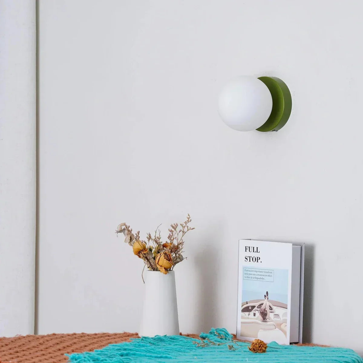 Nordic Glass Globe LED Wall Sconce With Sleek Metal Base