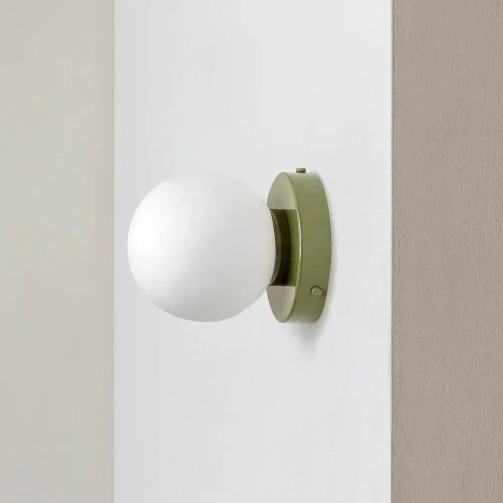 Nordic Glass Globe LED Wall Sconce With Sleek Metal Base