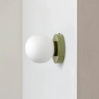 Nordic Glass Globe LED Wall Sconce With Sleek Metal Base