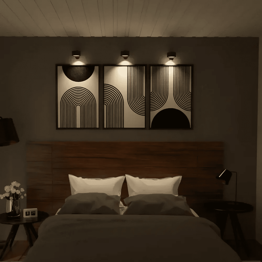 Wood Grain LED Wall Sconce With Built-In Battery For Cozy Ambient Light
