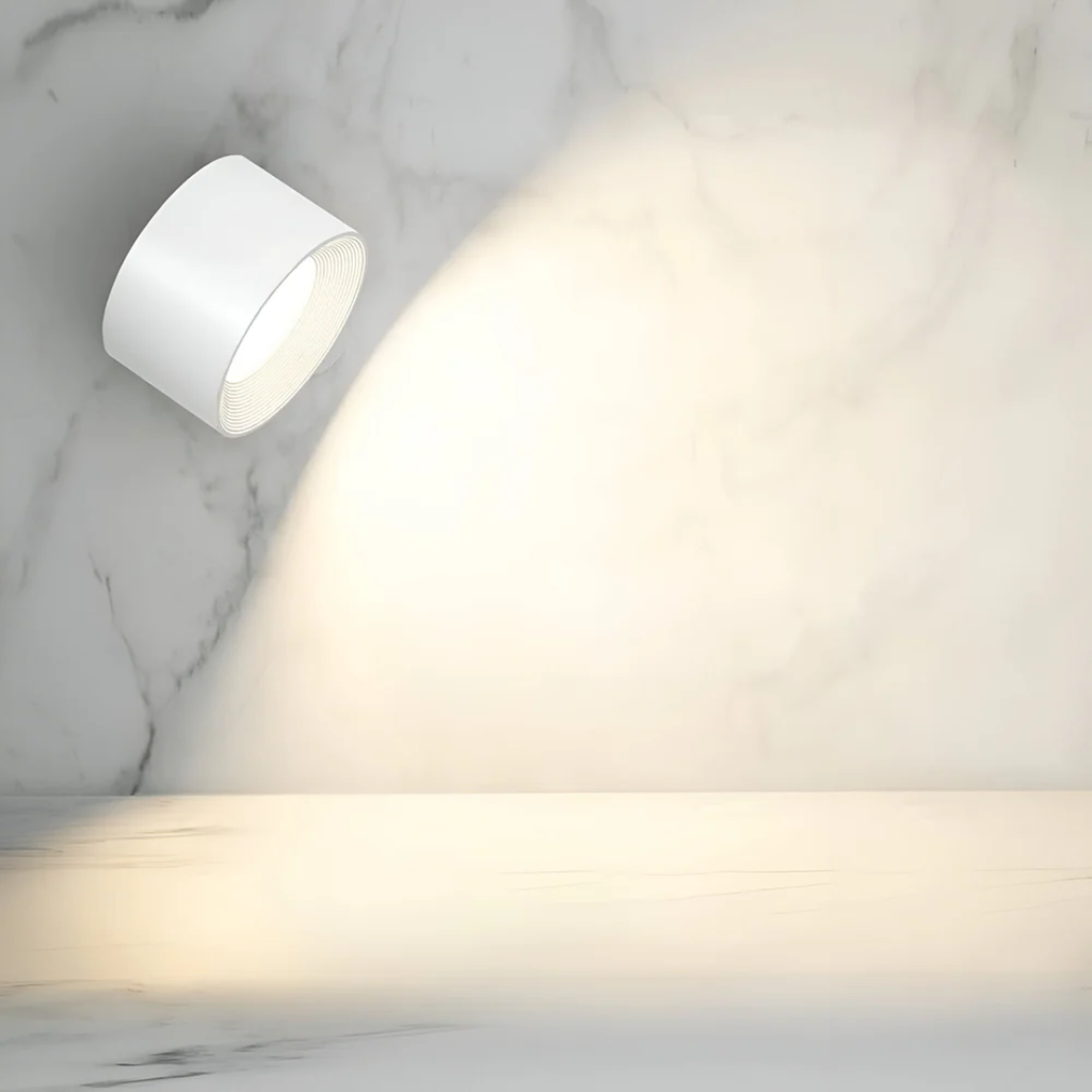 Wood Grain LED Wall Sconce With Built-In Battery For Cozy Ambient Light