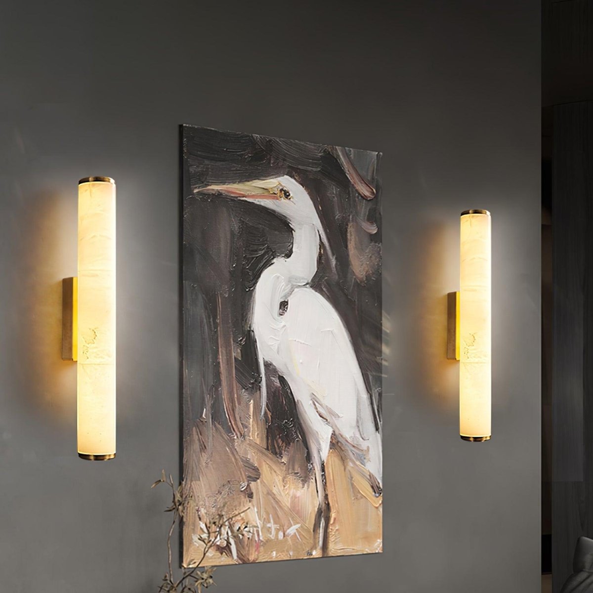 Alabaster Tube LED Wall Sconce With Hardwired Modern Design
