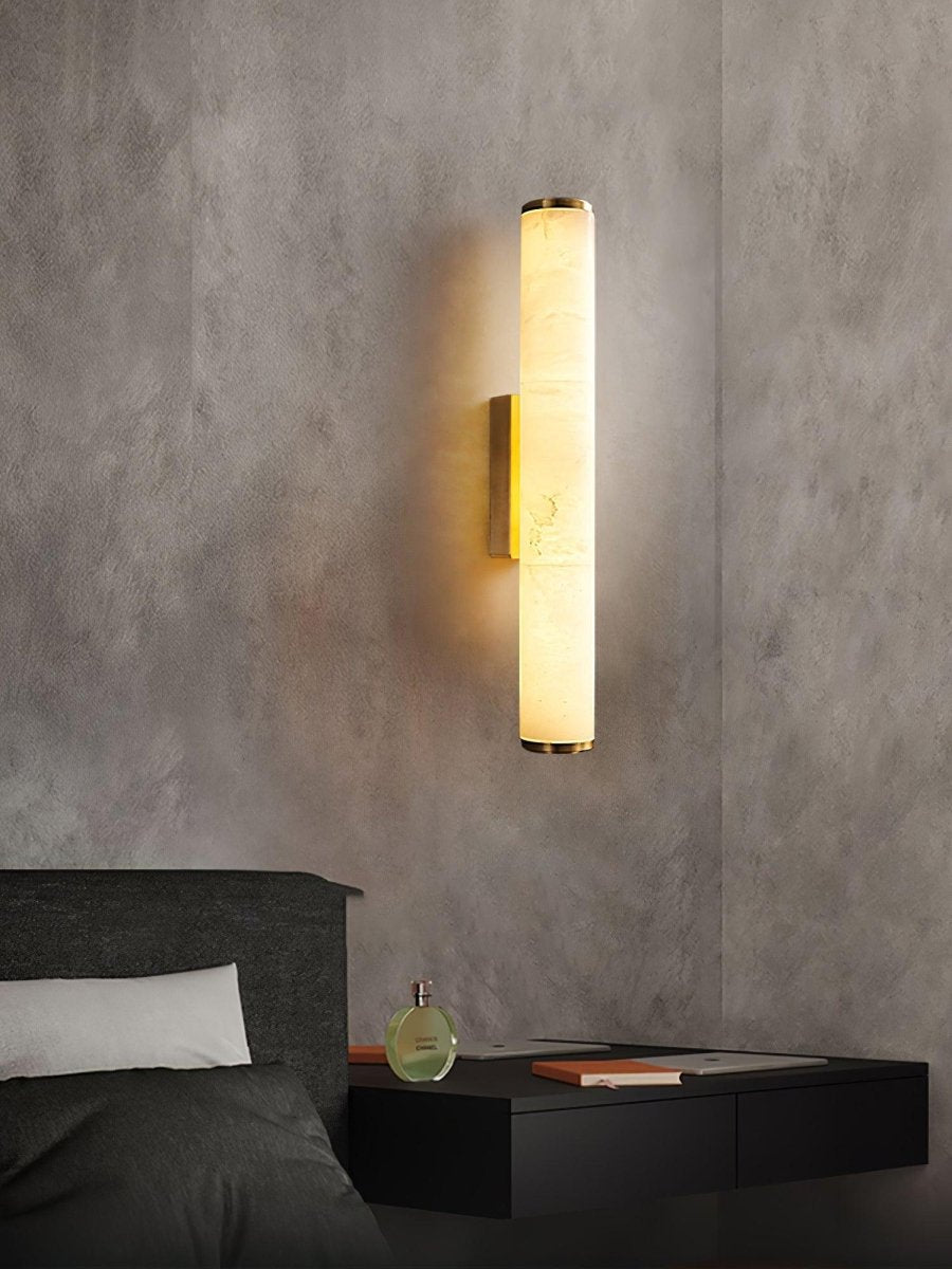 Alabaster Tube LED Wall Sconce With Hardwired Modern Design
