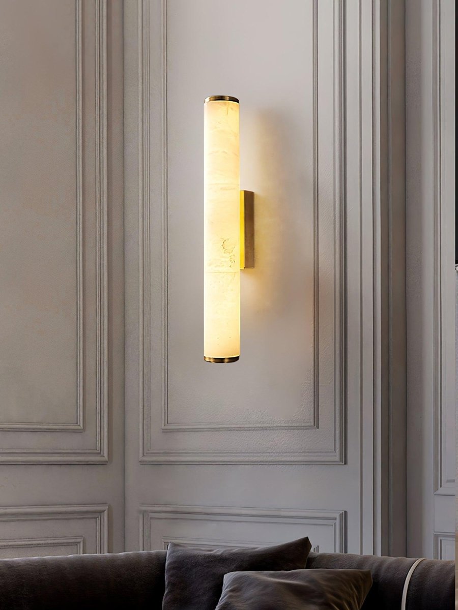 Alabaster Tube LED Wall Sconce With Hardwired Modern Design