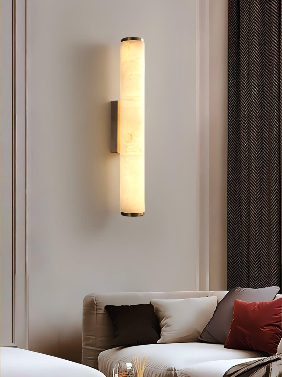 Alabaster Tube LED Wall Sconce With Hardwired Modern Design