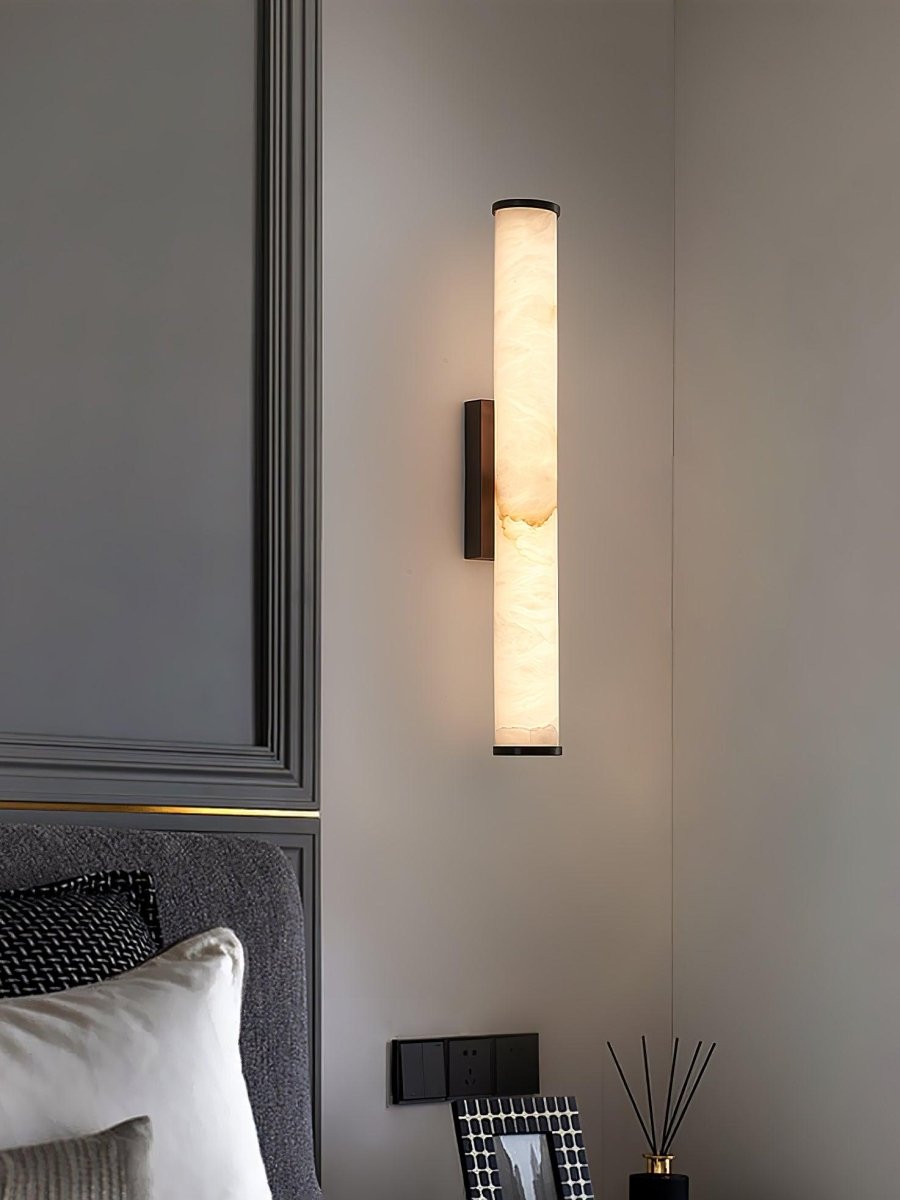 Alabaster Tube LED Wall Sconce With Hardwired Modern Design
