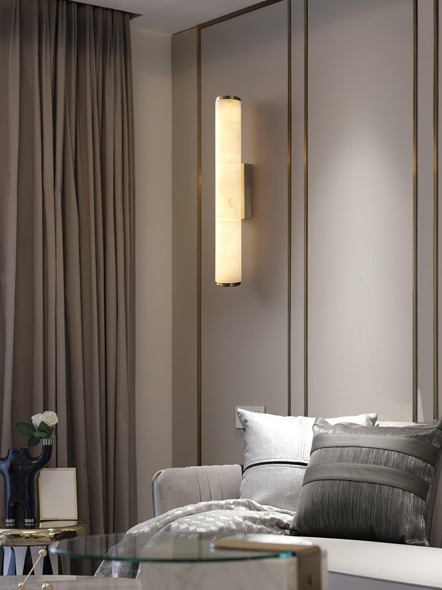 Alabaster Tube LED Wall Sconce With Hardwired Modern Design
