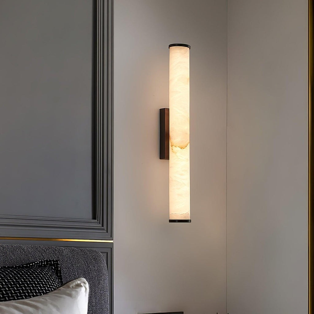 Alabaster Tube LED Wall Sconce With Hardwired Modern Design