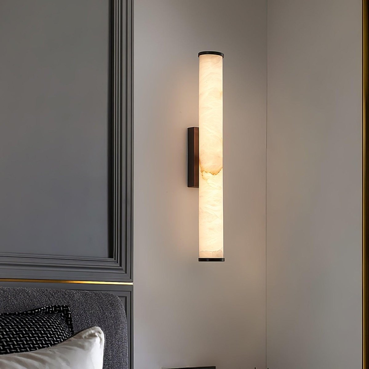 Alabaster Tube LED Wall Sconce With Hardwired Modern Design
