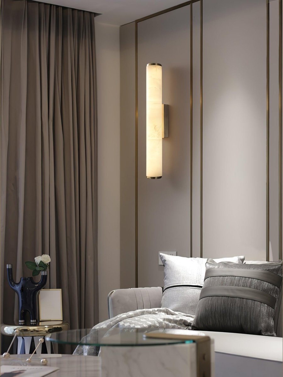 Alabaster Tube LED Wall Sconce With Hardwired Modern Design