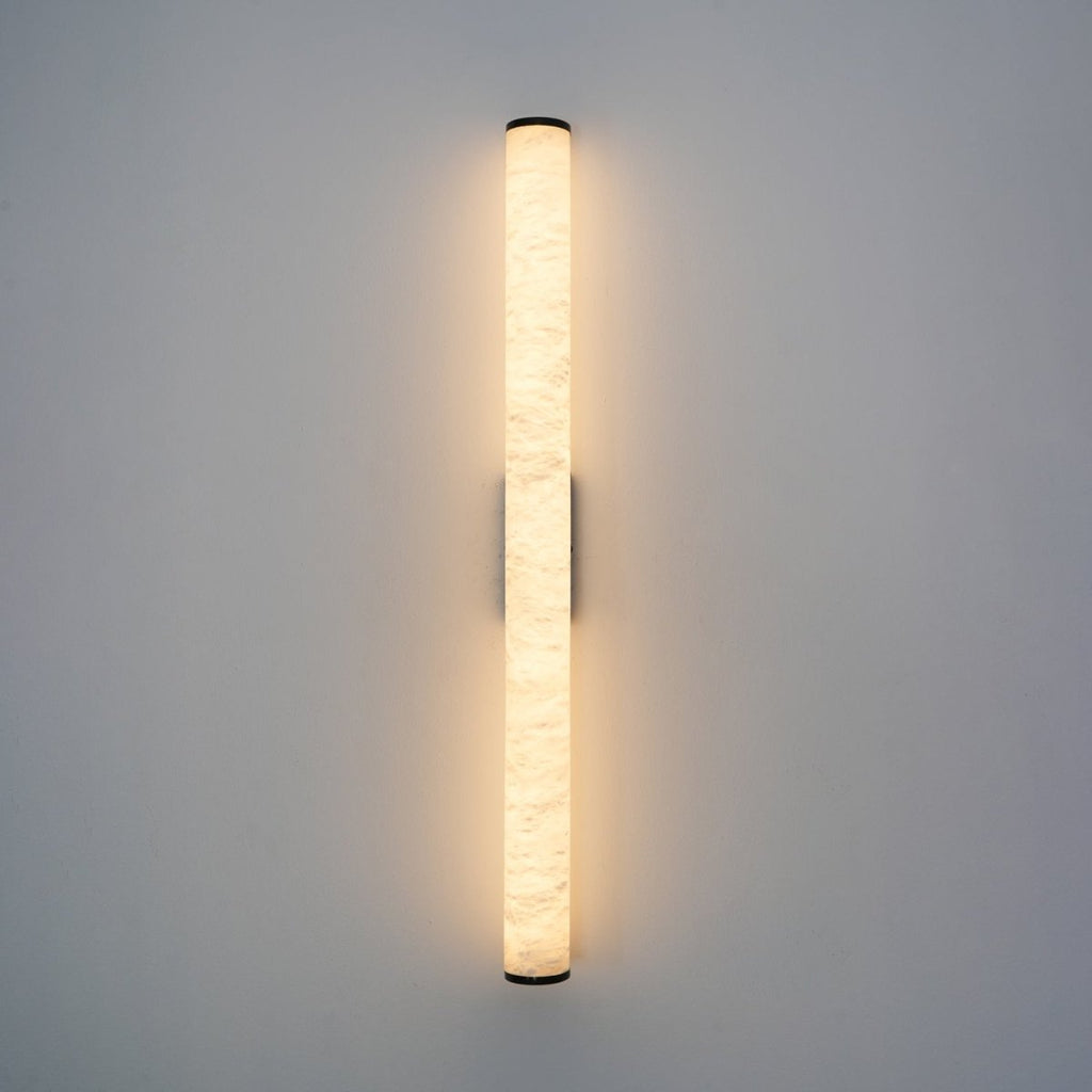 Alabaster Tube LED Wall Sconce With Hardwired Modern Design