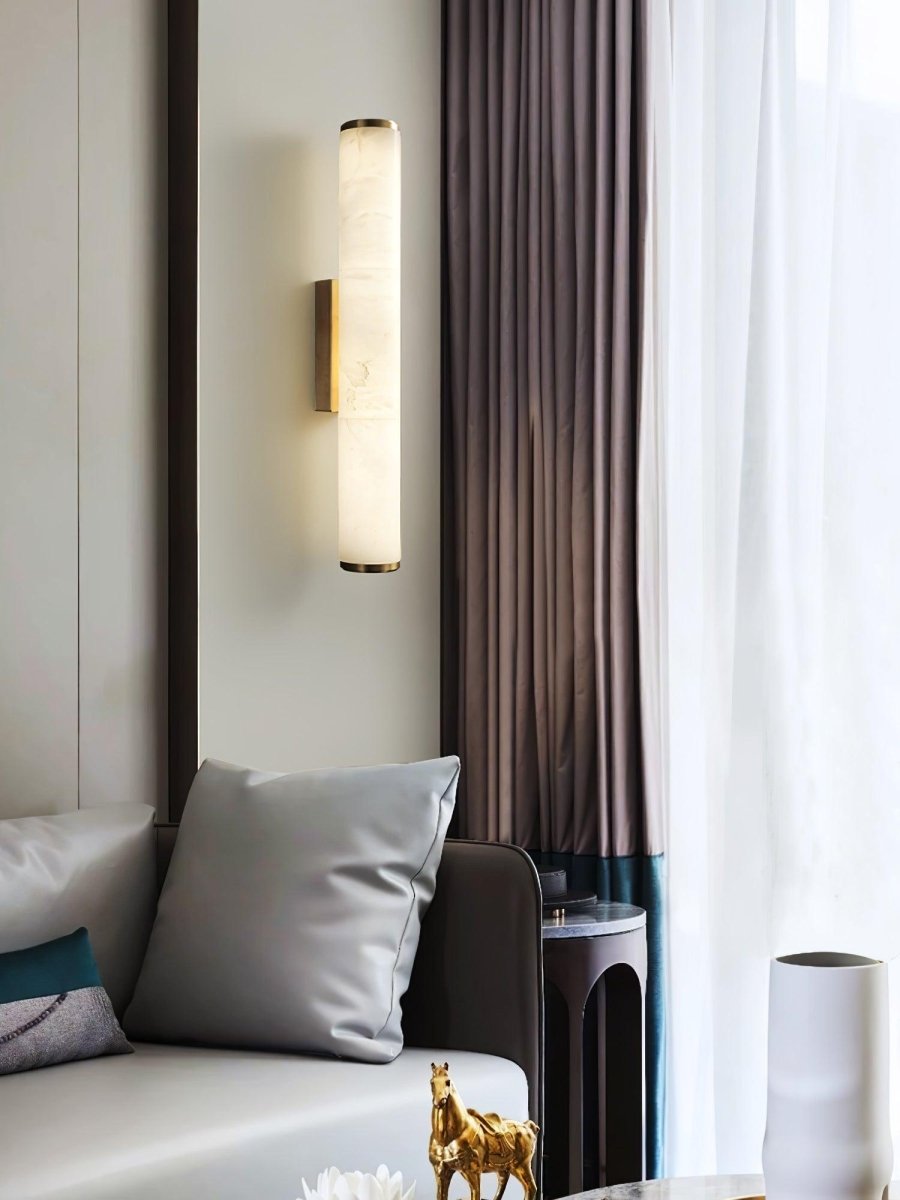 Alabaster Tube LED Wall Sconce With Hardwired Modern Design