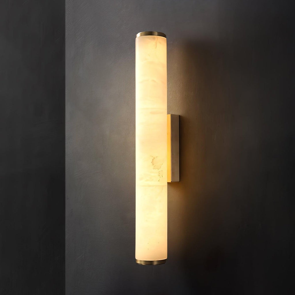 Alabaster Tube LED Wall Sconce With Hardwired Modern Design