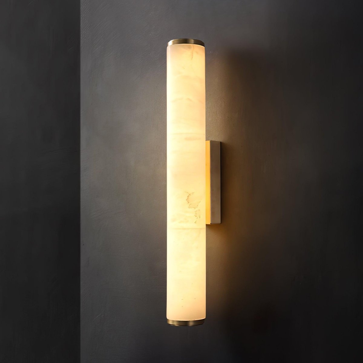 Alabaster Tube LED Wall Sconce With Hardwired Modern Design