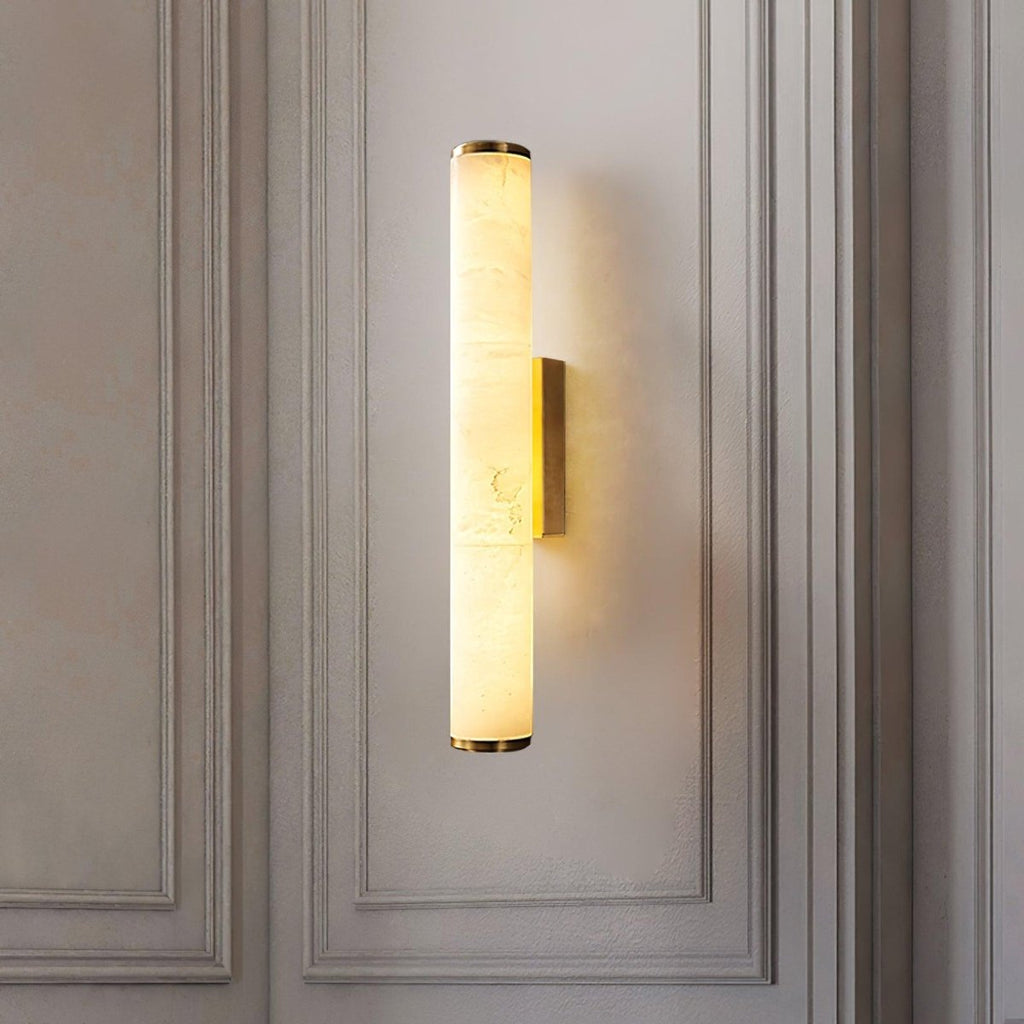 Alabaster Tube LED Wall Sconce With Hardwired Modern Design