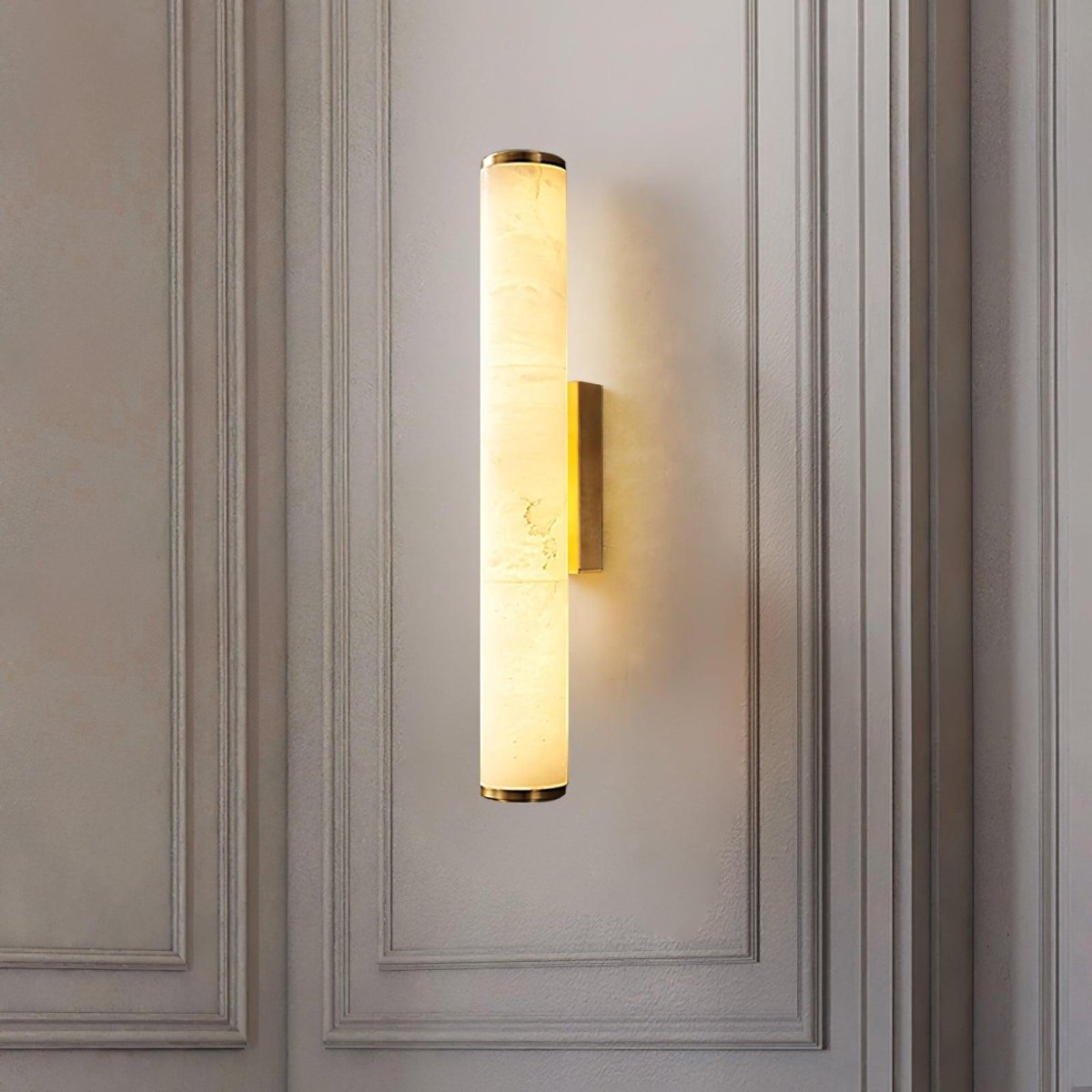 Alabaster Tube LED Wall Sconce With Hardwired Modern Design