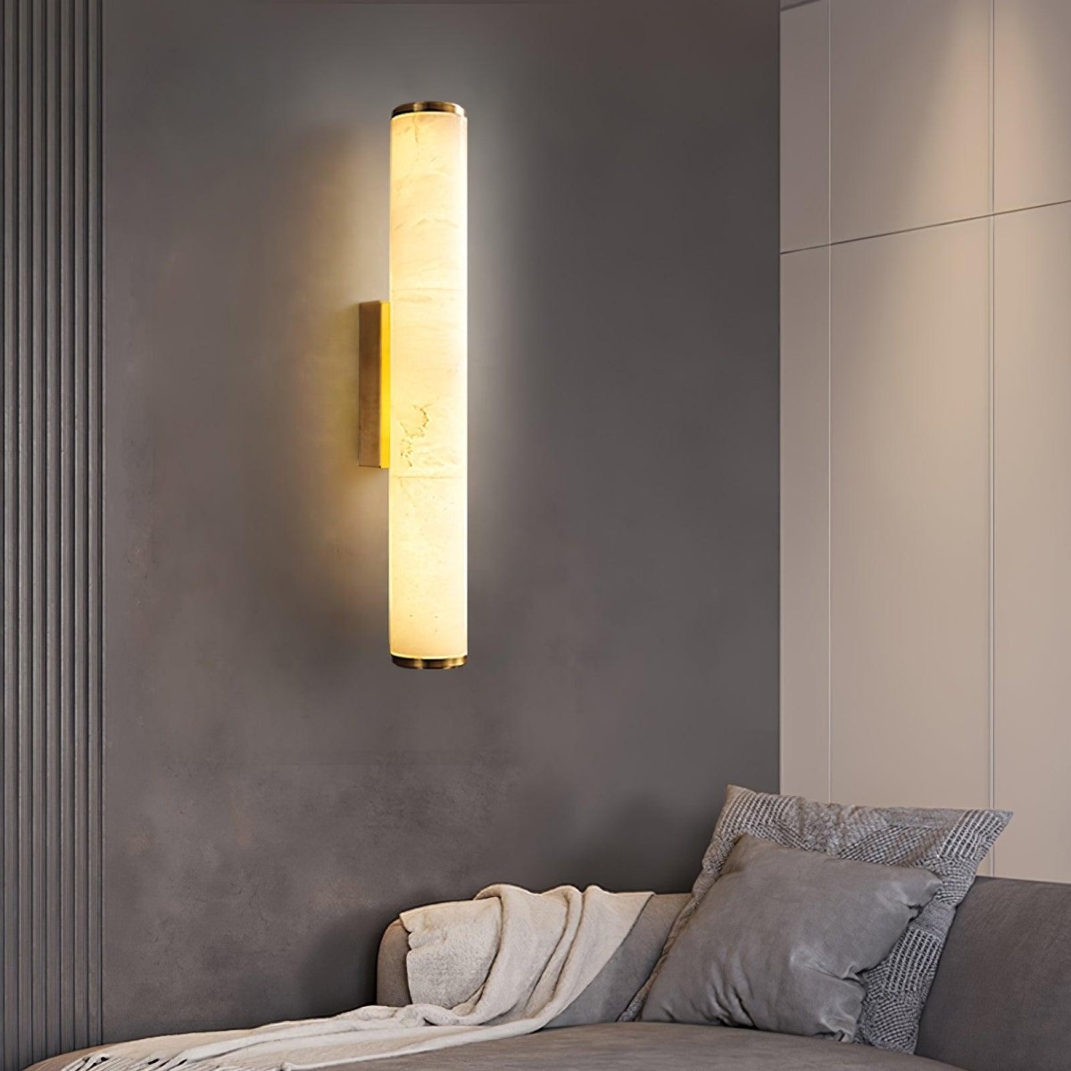Alabaster Tube LED Wall Sconce With Hardwired Modern Design