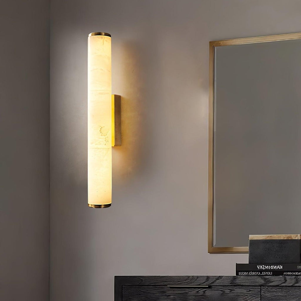 Alabaster Tube LED Wall Sconce With Hardwired Modern Design