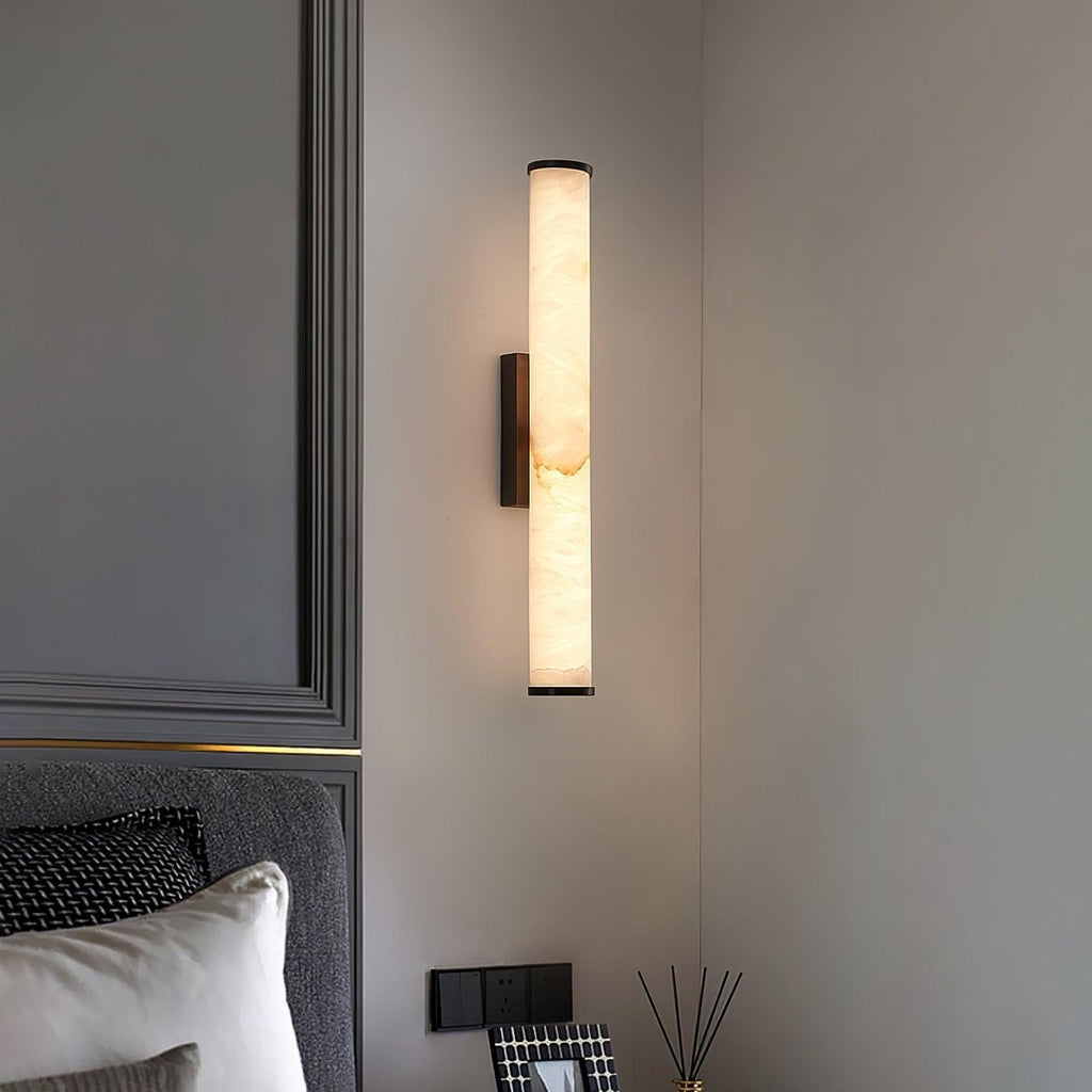 Alabaster Tube LED Wall Sconce With Hardwired Modern Design