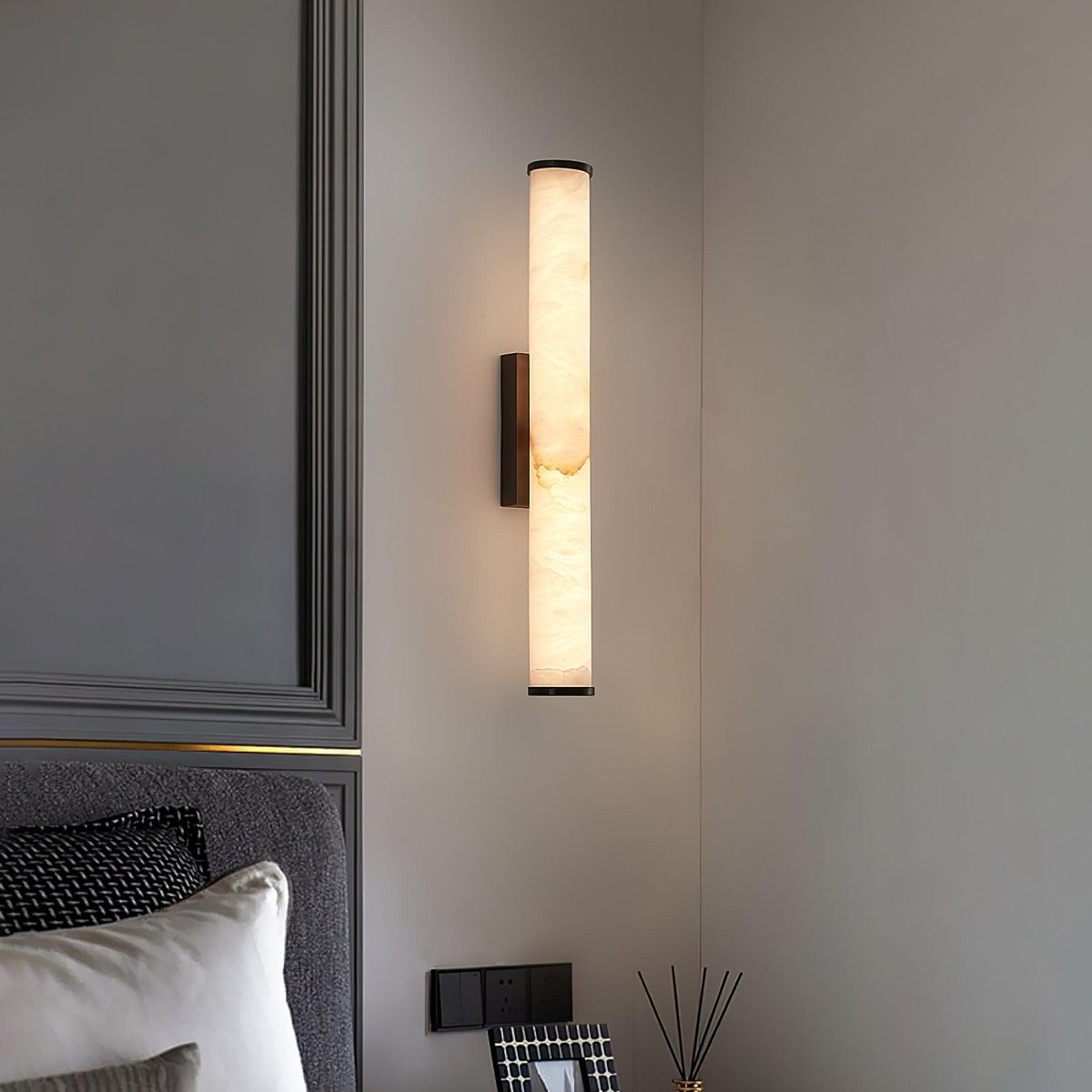 Alabaster Tube LED Wall Sconce With Hardwired Modern Design
