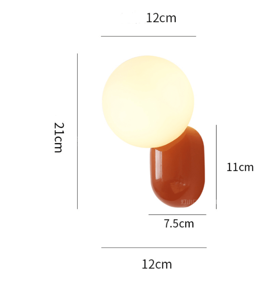Glass Globe Wall Lamp With Resin Base For Elegant Home Interiors