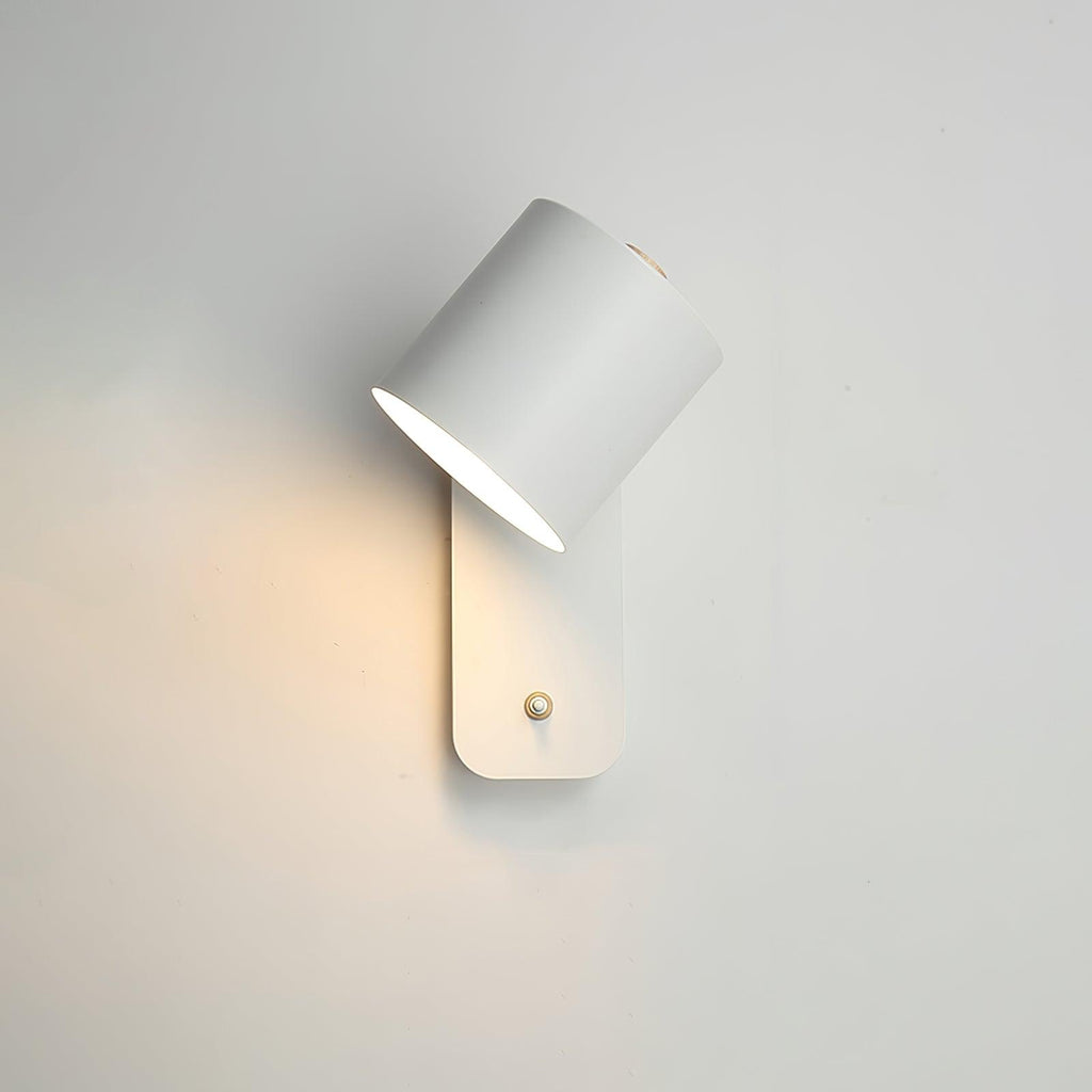 Rotating Head Cylindrical Wall Sconce In Iron For E27 Bulbs