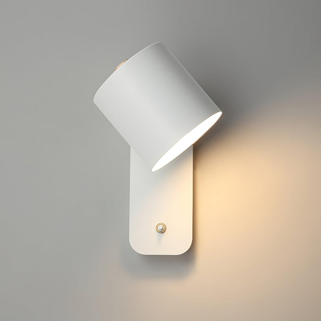 Rotating Head Cylindrical Wall Sconce In Iron For E27 Bulbs