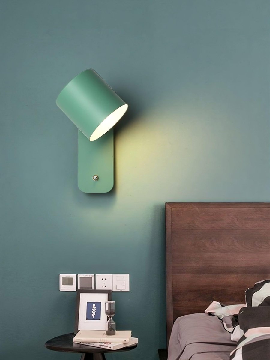 Rotating Head Cylindrical Wall Sconce In Iron For E27 Bulbs