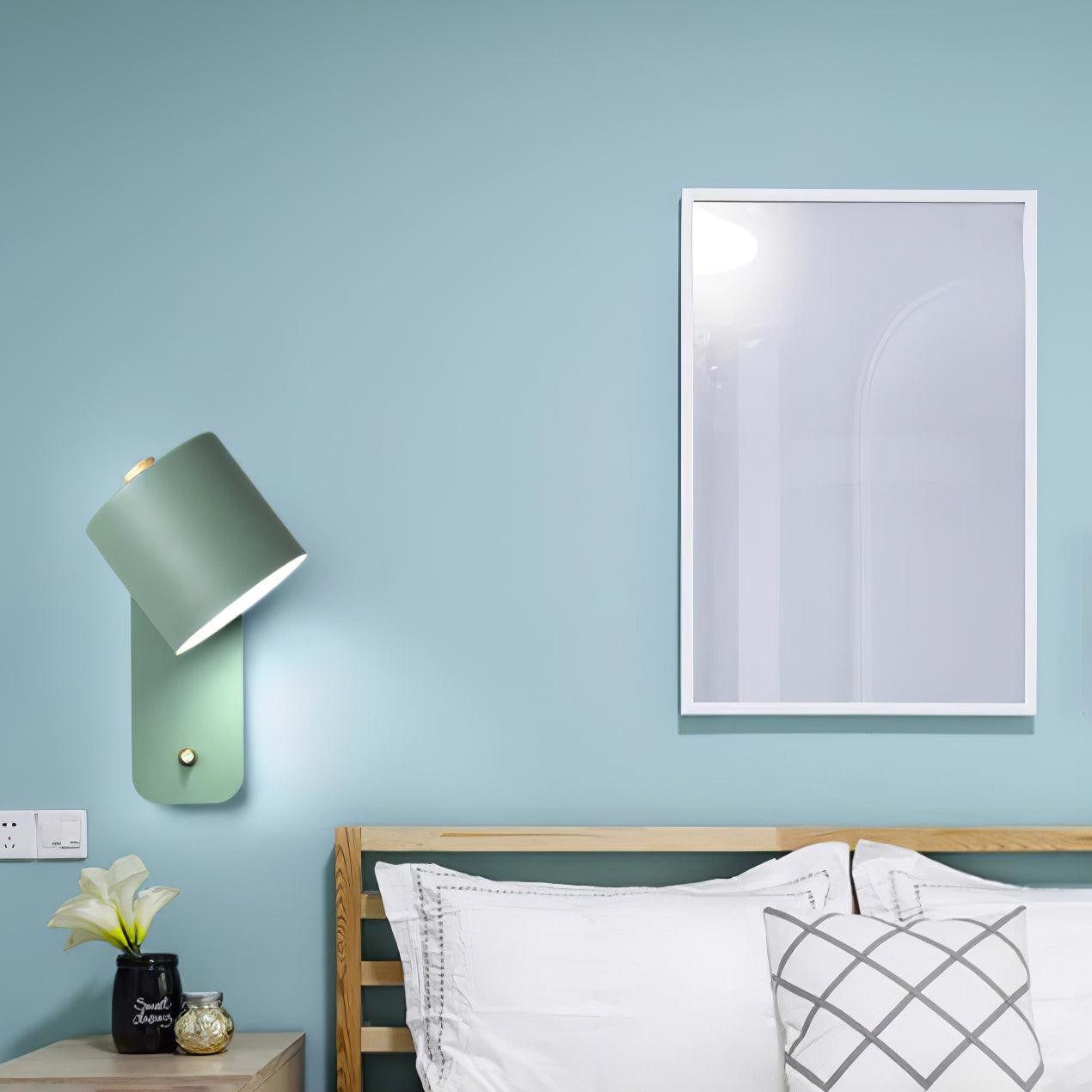 Rotating Head Cylindrical Wall Sconce In Iron For E27 Bulbs