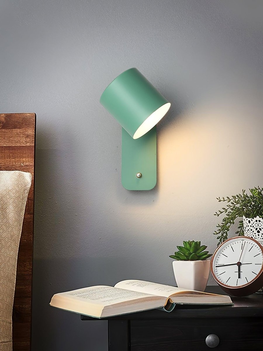 Rotating Head Cylindrical Wall Sconce In Iron For E27 Bulbs