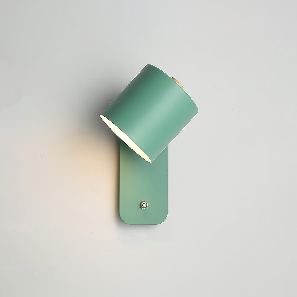 Rotating Head Cylindrical Wall Sconce In Iron For E27 Bulbs