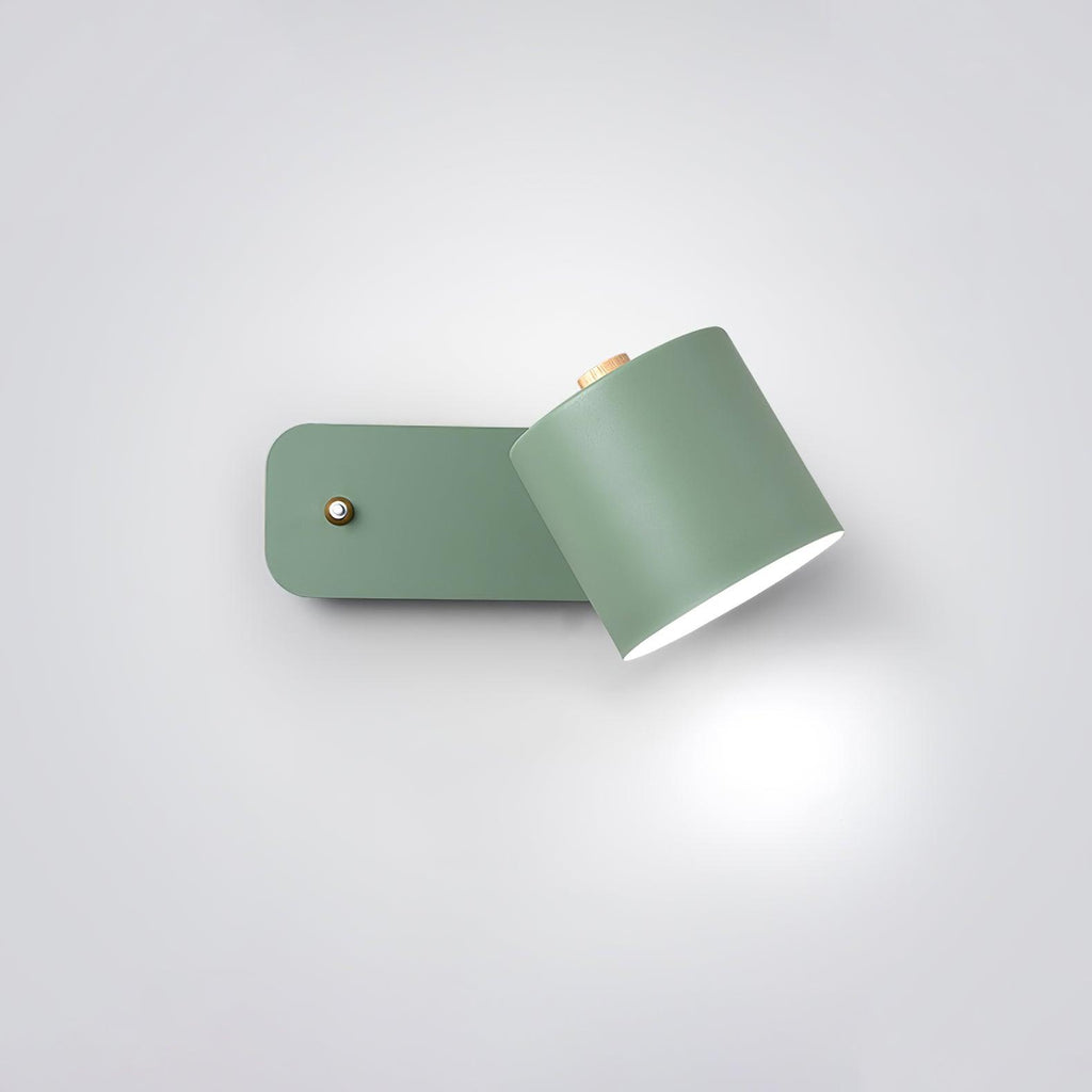Rotating Head Cylindrical Wall Sconce In Iron For E27 Bulbs