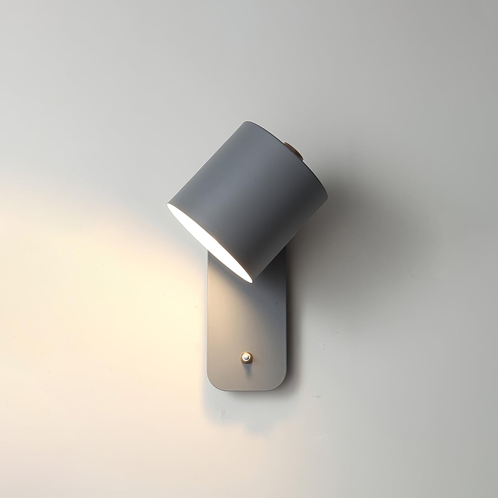 Rotating Head Cylindrical Wall Sconce In Iron For E27 Bulbs