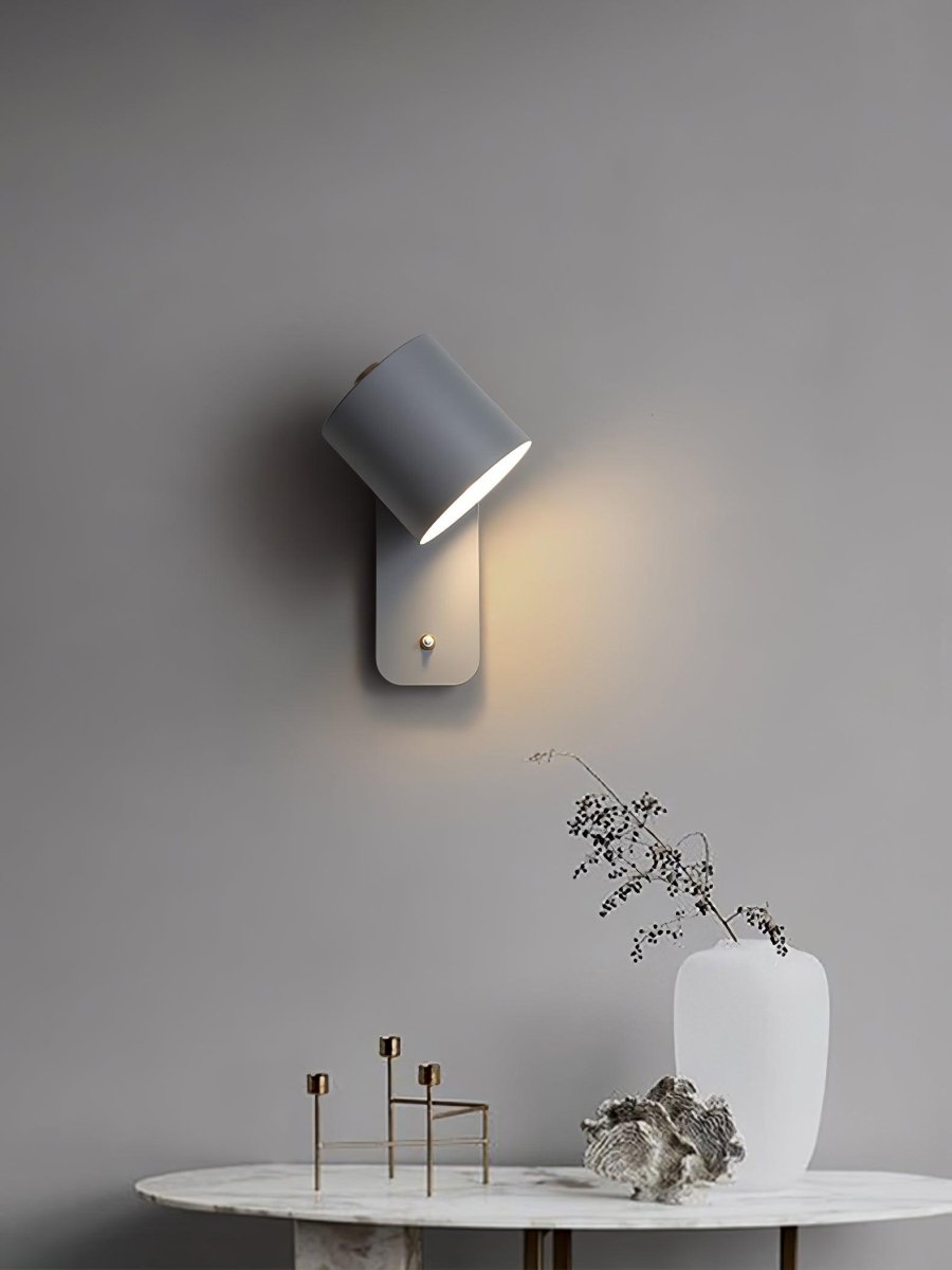 Rotating Head Cylindrical Wall Sconce In Iron For E27 Bulbs