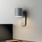 Rotating Head Cylindrical Wall Sconce In Iron For E27 Bulbs