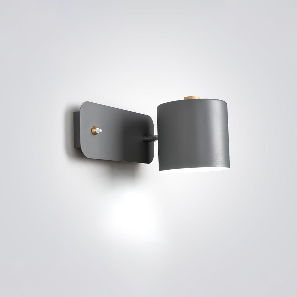 Rotating Head Cylindrical Wall Sconce In Iron For E27 Bulbs