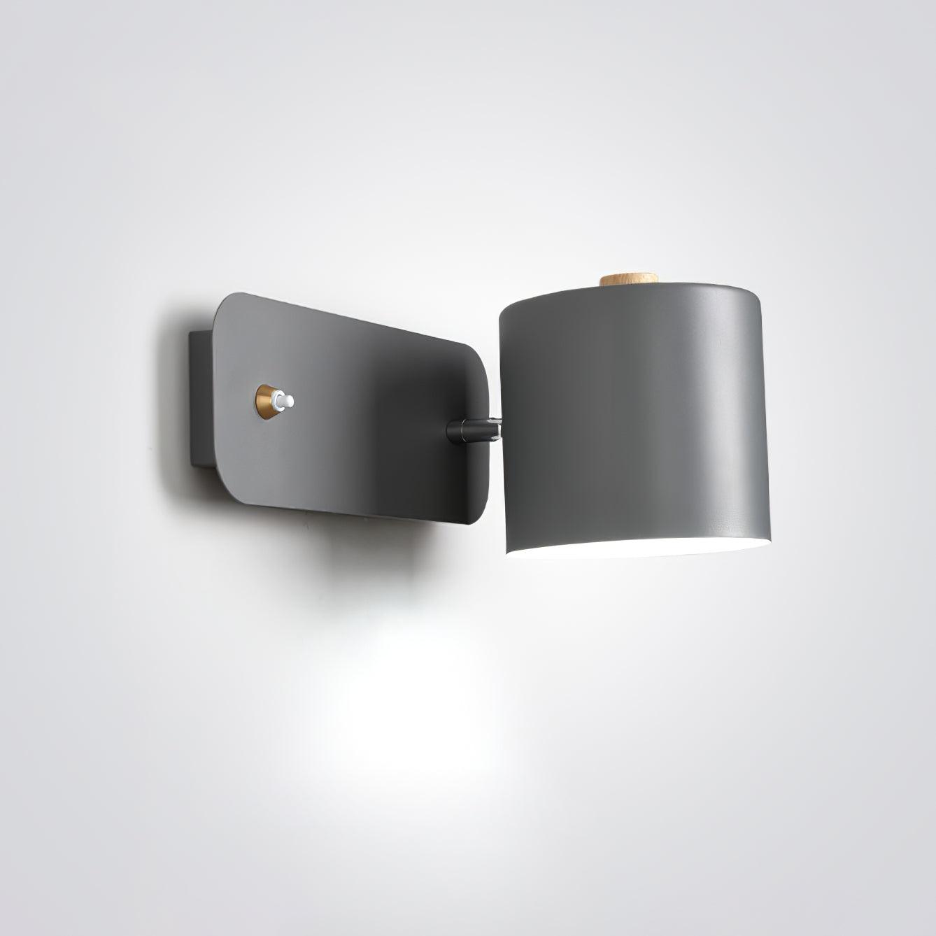 Rotating Head Cylindrical Wall Sconce In Iron For E27 Bulbs