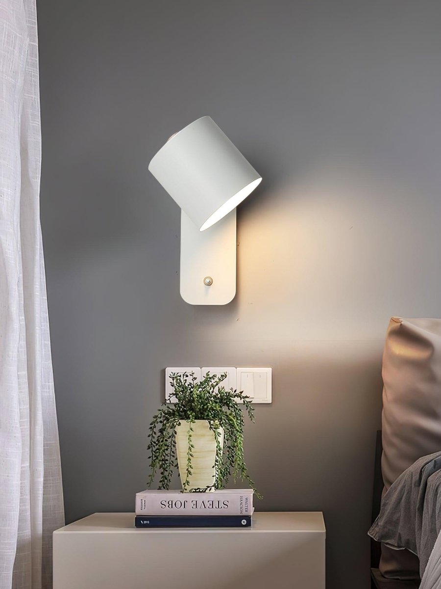 Rotating Head Cylindrical Wall Sconce In Iron For E27 Bulbs