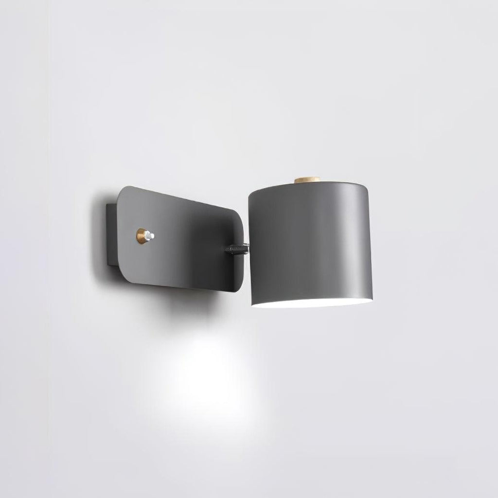 Rotating Head Cylindrical Wall Sconce In Iron For E27 Bulbs