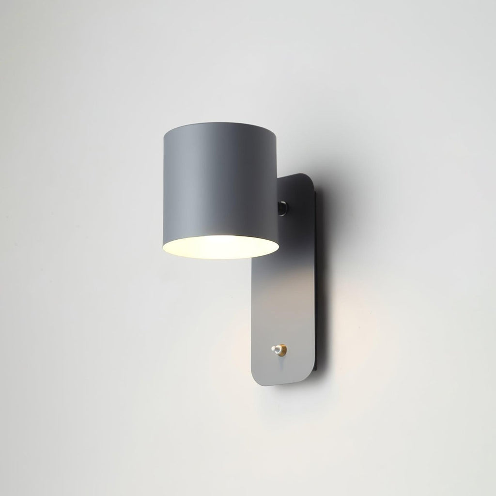 Rotating Head Cylindrical Wall Sconce In Iron For E27 Bulbs
