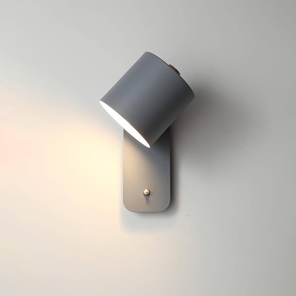 Rotating Head Cylindrical Wall Sconce In Iron For E27 Bulbs